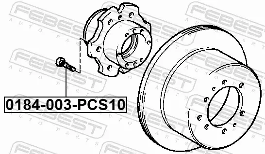 FEBEST SZPILKA KOŁA PIASTY 0184-003-PCS10 