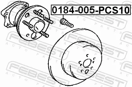 FEBEST SZPILKA KOŁA PIASTY 0184-005-PCS10 