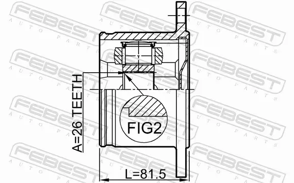 FEBEST PRZEGUB WEWNĘTRZNY 0211-T30RH 