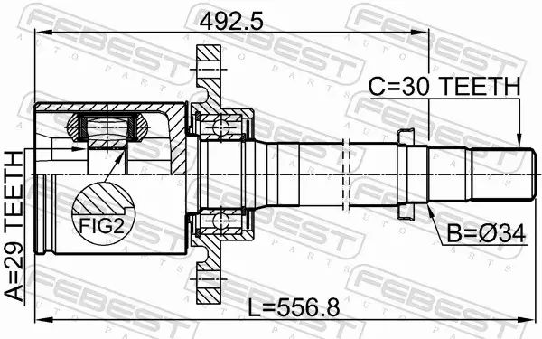 FEBEST PRZEGUB NAPĘDOWY 0211-T31ATRH 