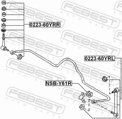 FEBEST ŁĄCZNIK STABILIZATORA 0223-60YRL 