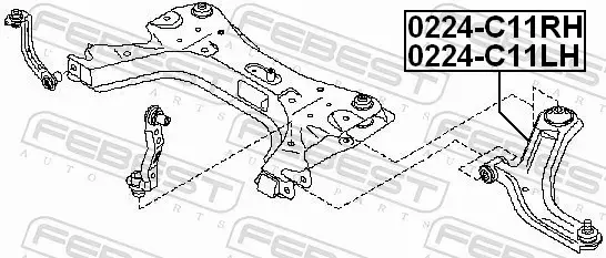 FEBEST WAHACZ ZAWIESZENIA 0224-C11LH 