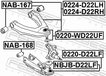 FEBEST WAHACZ ZAWIESZENIA 0224-D22RH 