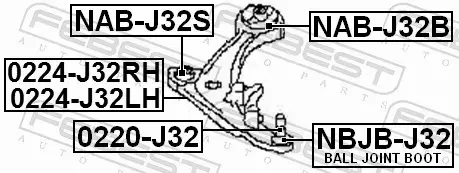 FEBEST WAHACZ ZAWIESZENIA 0224-J32RH 