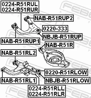 FEBEST WAHACZ ZAWIESZENIA 0224-R51RLR 