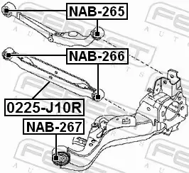 FEBEST WAHACZ ZAWIESZENIA 0225-J10R 