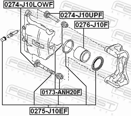 FEBEST PROWADNICE ZACISKU HAMULCOWEGO 0274-J10UPF 