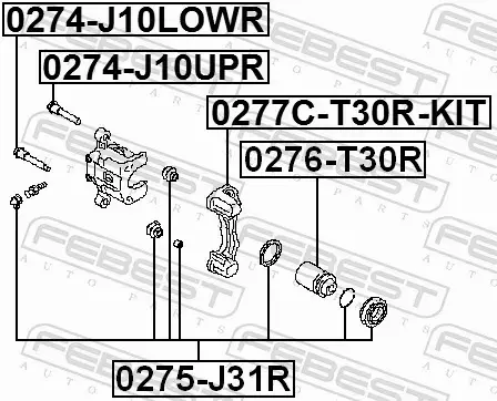 FEBEST PROWADNICE ZACISKU HAMULCOWEGO 0274-J10UPR 