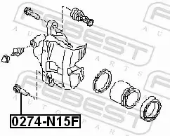 FEBEST PROWADNICE ZACISKU HAMULCOWEGO 0274-N15F 