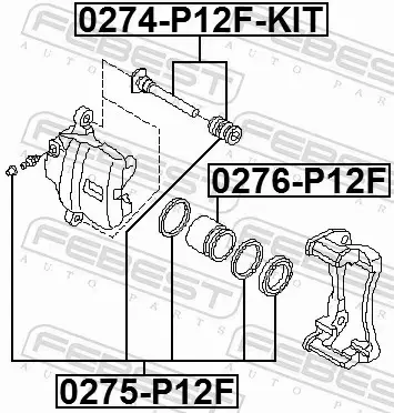 FEBEST PROWADNICE ZACISKU HAMULCOWEGO 0274-P12F-KIT 