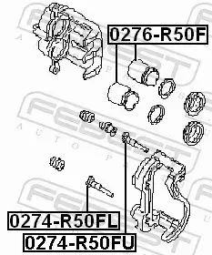 FEBEST PROWADNICE ZACISKU HAMULCOWEGO 0274-R50FL 