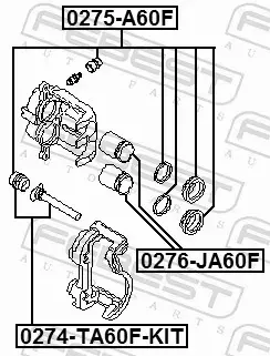 FEBEST PROWADNICE ZACISKU HAMULCOWEGO 0274-TA60F-KIT 