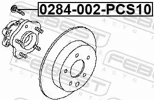 FEBEST SZPILKA KOŁA PIASTY 0284-002-PCS10 