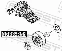 FEBEST ROLKA PROWADZĄCA PASKA 0288-R51 