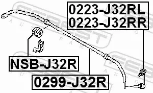 FEBEST STABILIZATOR 0299-J32R 