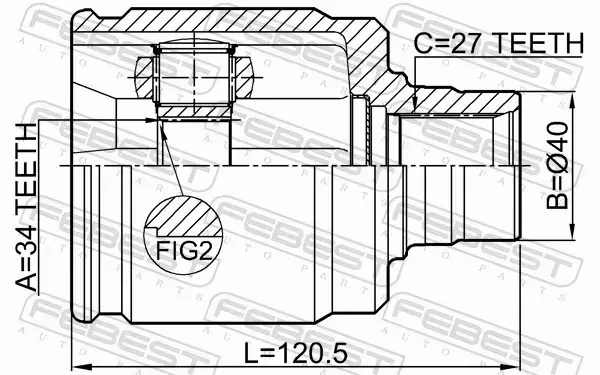 FEBEST PRZEGUB WEWNĘTRZNY 0311-CL20RH 