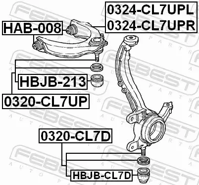 FEBEST WAHACZ ZAWIESZENIA 0324-CL7UPL 