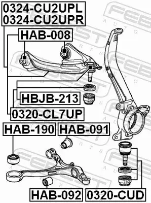 FEBEST WAHACZ ZAWIESZENIA 0324-CU2UPL 