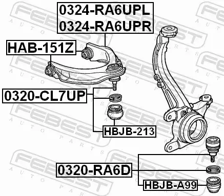 FEBEST WAHACZ ZAWIESZENIA 0324-RA6UPR 