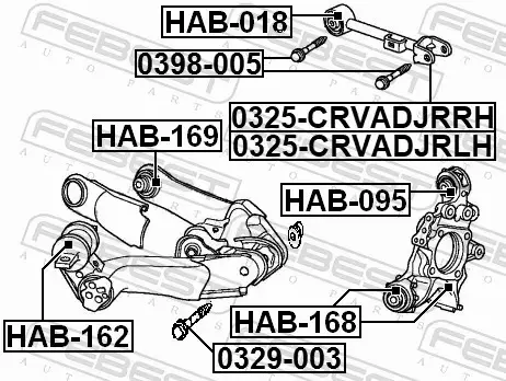 FEBEST WAHACZ ZAWIESZENIA 0325-CRVADJRLH 