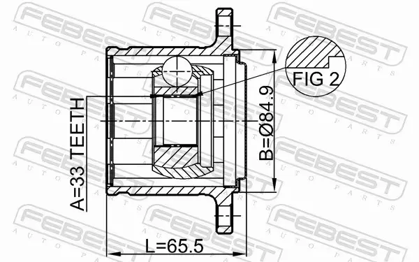 FEBEST PRZEGUB WEWNĘTRZNY 0411-KB4RH 