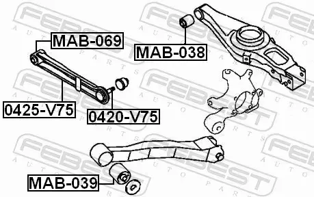 FEBEST WAHACZ ZAWIESZENIA 0425-V75 