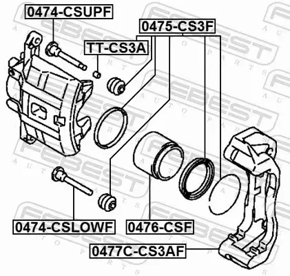 FEBEST PROWADNICE ZACISKU HAMULCOWEGO 0474-CSLOWF 