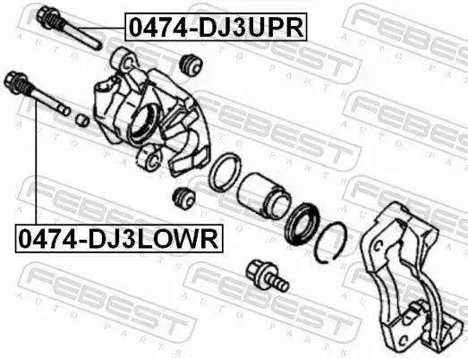 FEBEST PROWADNICE ZACISKU HAMULCOWEGO 0474-DJ3LOWR 