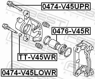 FEBEST PROWADNICE ZACISKU HAMULCOWEGO 0474-V45UPR 