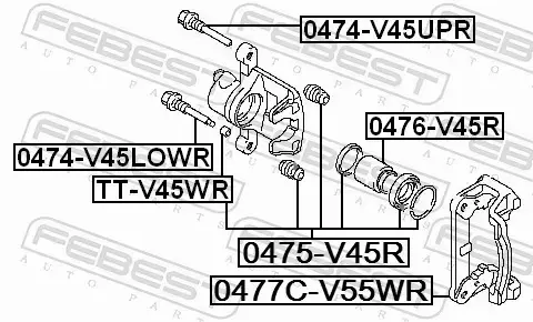 FEBEST TŁOCZEK ZACISKU HAMULCOWEGO 0476-V45R 