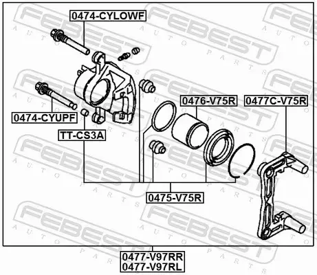 FEBEST ZACISK HAMULCOWY 0477-V97RL 