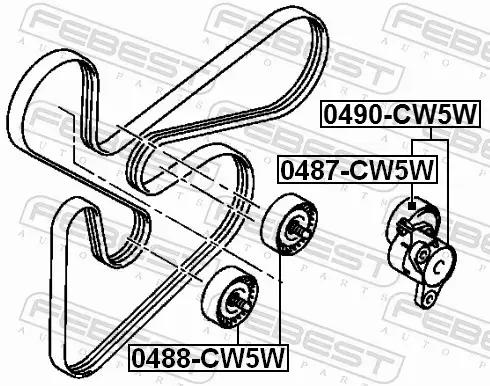 FEBEST ROLKA NAPINACZA 0487-CW5W 