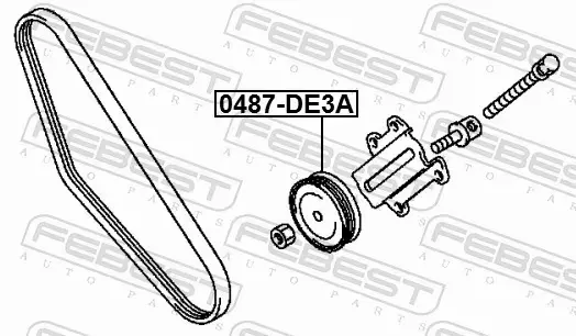 FEBEST ROLKA PROWADZĄCA PASKA 0487-DE3A 