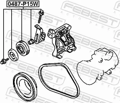 FEBEST ROLKA PROWADZĄCA PASKA 0487-P15W 