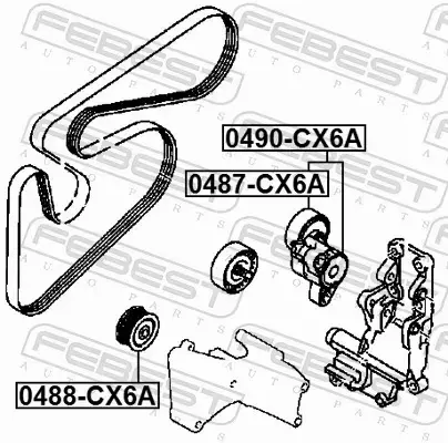 FEBEST ROLKA PROWADZĄCA PASKA 0488-CX6A 