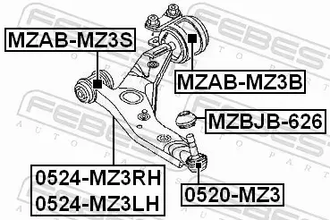 FEBEST WAHACZ ZAWIESZENIA 0524-MZ3LH 