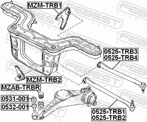 FEBEST WAHACZ ZAWIESZENIA 0525-TRB3 