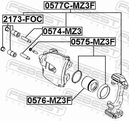 FEBEST TŁOCZEK ZACISKU HAMULCOWEGO 0576-MZ3F 