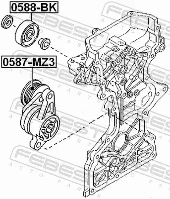 FEBEST ROLKA PROWADZĄCA PASKA 0588-BK 