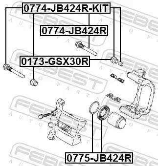 FEBEST PROWADNICE ZACISKU HAMULCOWEGO 0774-JB424R-KIT 