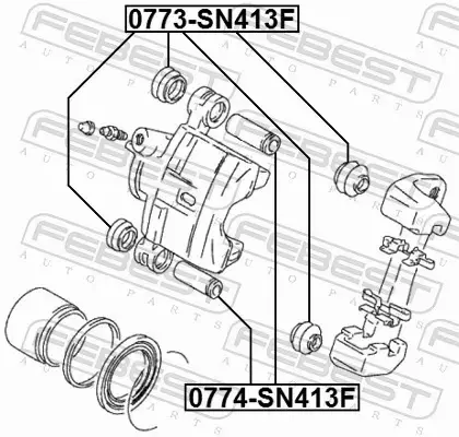 FEBEST PROWADNICE ZACISKU HAMULCOWEGO 0774-SN413F 