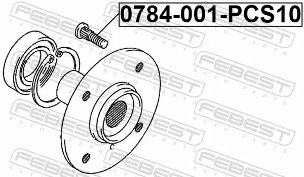 FEBEST ŚRUBA KOŁA 0784-001-PCS10 