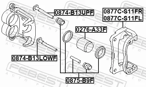 FEBEST PROWADNICE ZACISKU HAMULCOWEGO 0874-B13LOWF 