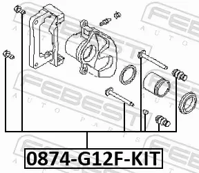 FEBEST PROWADNICE ZACISKU HAMULCOWEGO 0874-G12F-KIT 