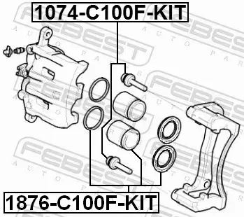 FEBEST PROWADNICE ZACISKU HAMULCOWEGO 1074-C100F-KIT 