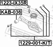 FEBEST ŚRUBA REGULACYJNA ZAWIESZENIA 1229-001-KIT 