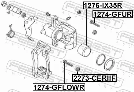 FEBEST PROWADNICE ZACISKU HAMULCOWEGO 1274-GFLOWR 