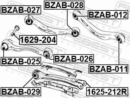 FEBEST WAHACZ ZAWIESZENIA 1625-212R 