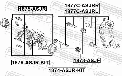 FEBEST PROWADNICE ZACISKU HAMULCOWEGO 1874-ASJR-KIT 