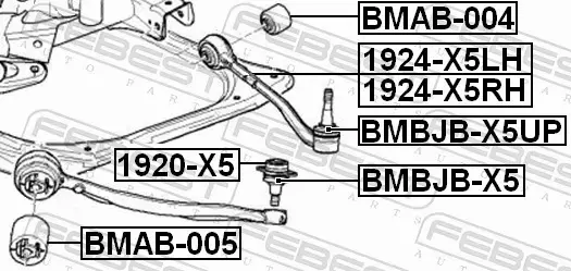 FEBEST WAHACZ ZAWIESZENIA 1924-X5RH 